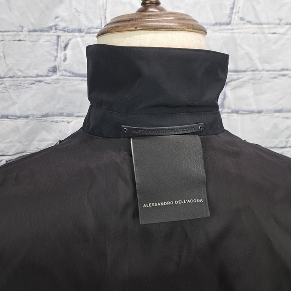 NWT Alessandro Dell'acqua Full Zip Jacket Fashion Woven Black Large / 50 - Picture 15 of 16